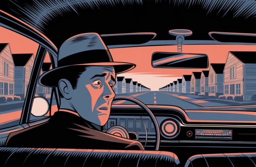 A man looks with anxiety at his car radio